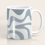 Liquid Swirl Abstract Pattern in Gray Monochrome  Coffee Mug Gallery Image 1