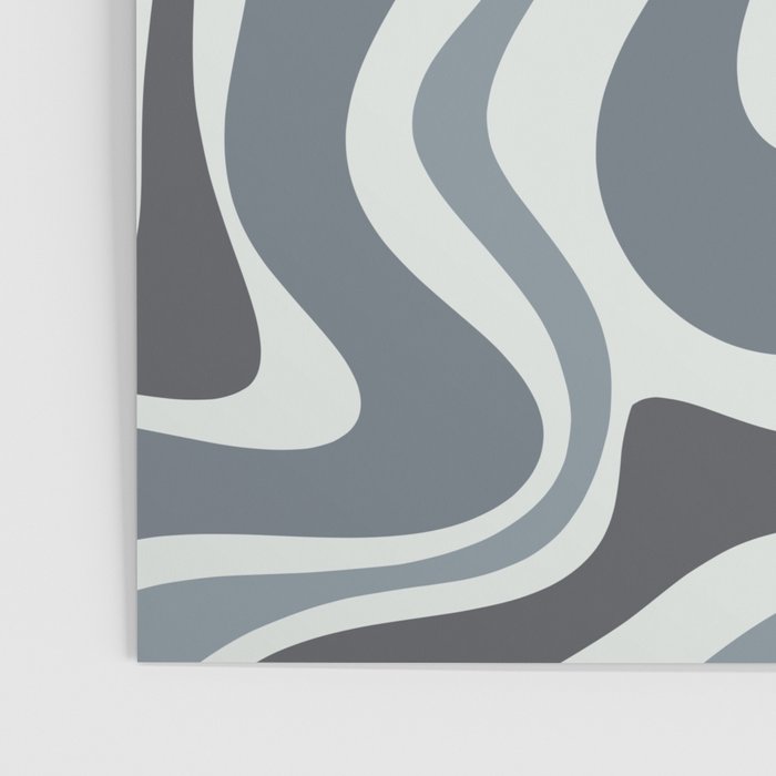 Liquid Swirl Abstract Pattern in Gray Monochrome  Poster Gallery Image 3
