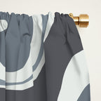 Liquid Swirl Abstract Pattern in Gray Monochrome  Window Curtain Gallery Image 2