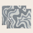 Liquid Swirl Abstract Pattern in Gray Monochrome  Placemat Gallery Image 1