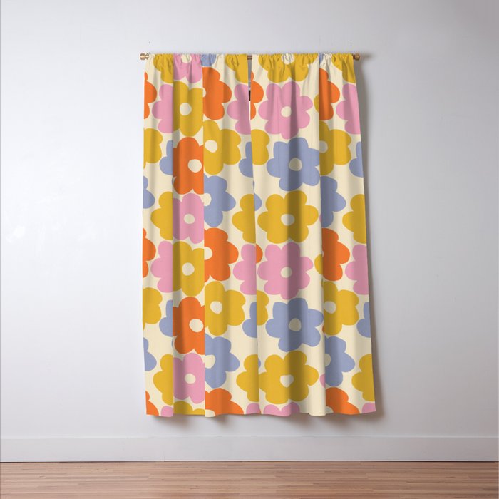 Simple Flower Pattern #1 Window Curtain Gallery Image 3