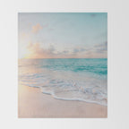 Beautiful tropical turquoise sandy beach photo Throw Blanket Gallery Image 2
