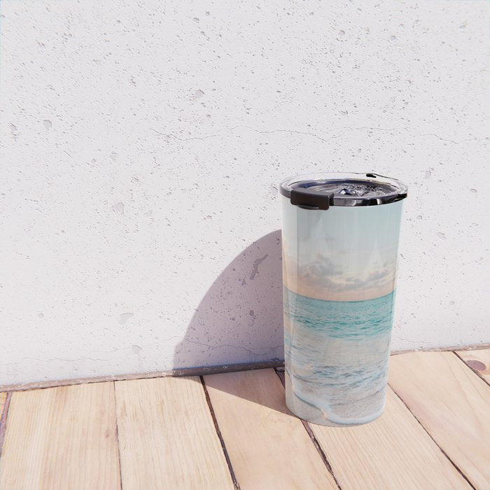 Beautiful tropical turquoise sandy beach photo Travel Mug Gallery Image 4