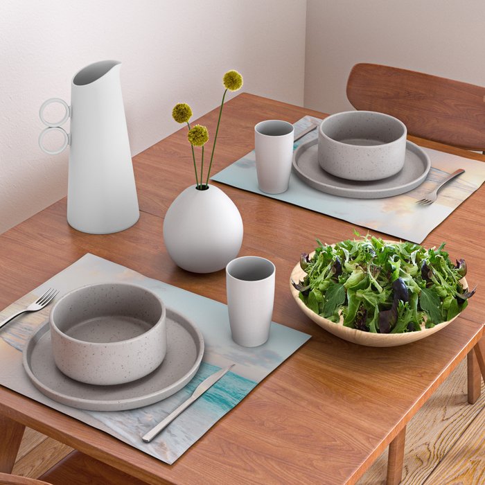 Beautiful tropical turquoise sandy beach photo Placemat Gallery Image 2