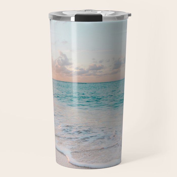 Beautiful tropical turquoise sandy beach photo Travel Mug Gallery Image 1