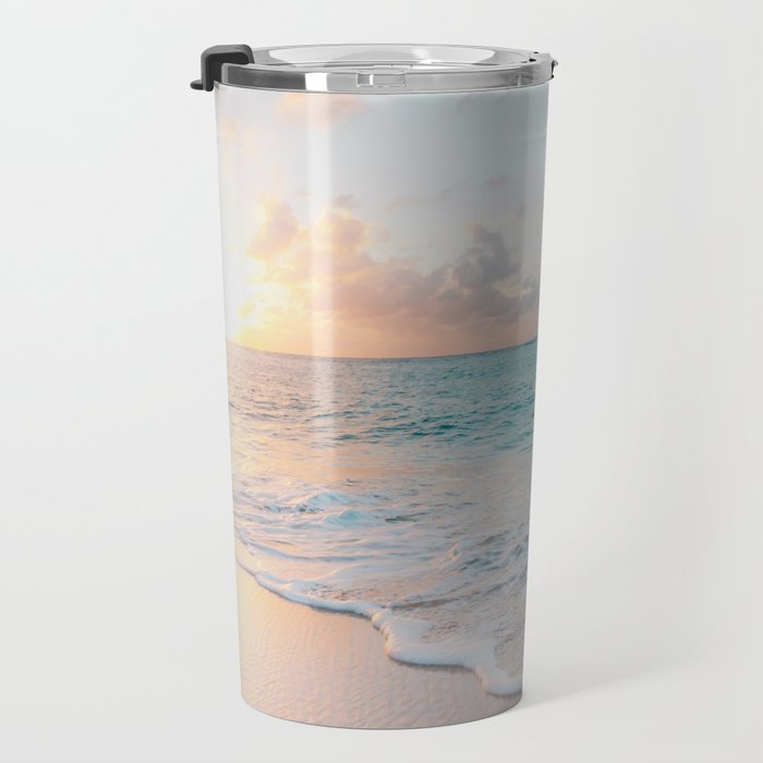 Beautiful tropical turquoise sandy beach photo Travel Mug Gallery Image 3