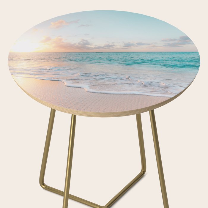 Beautiful tropical turquoise sandy beach photo Side Table Gallery Image 2