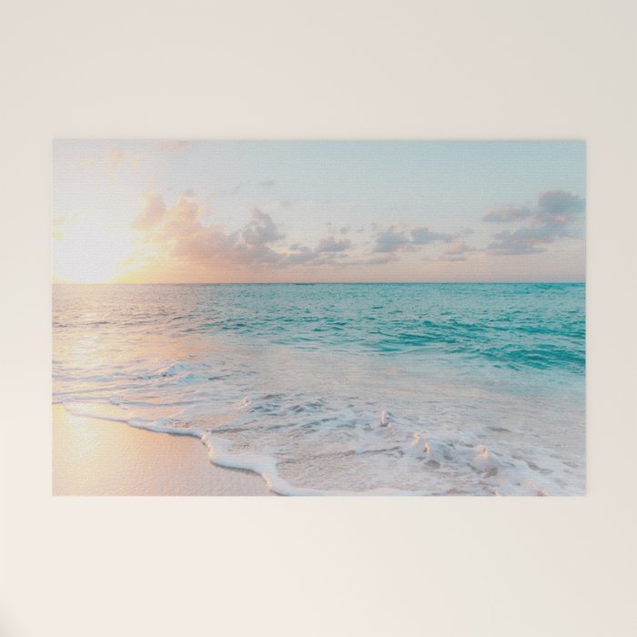 Beautiful tropical turquoise sandy beach photo Welcome Mat Gallery Image 1