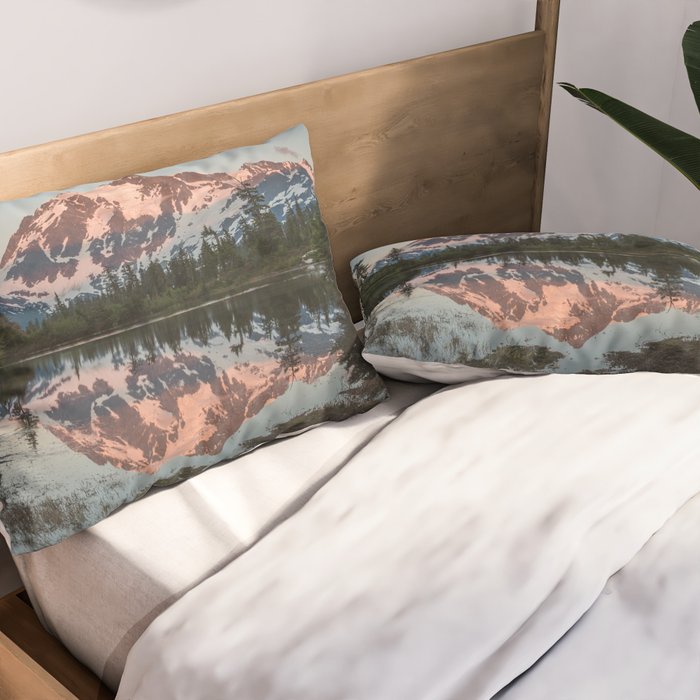 Cascade Sunset - Mt. Shuksan - Nature Photography Pillow Sham Gallery Image 2