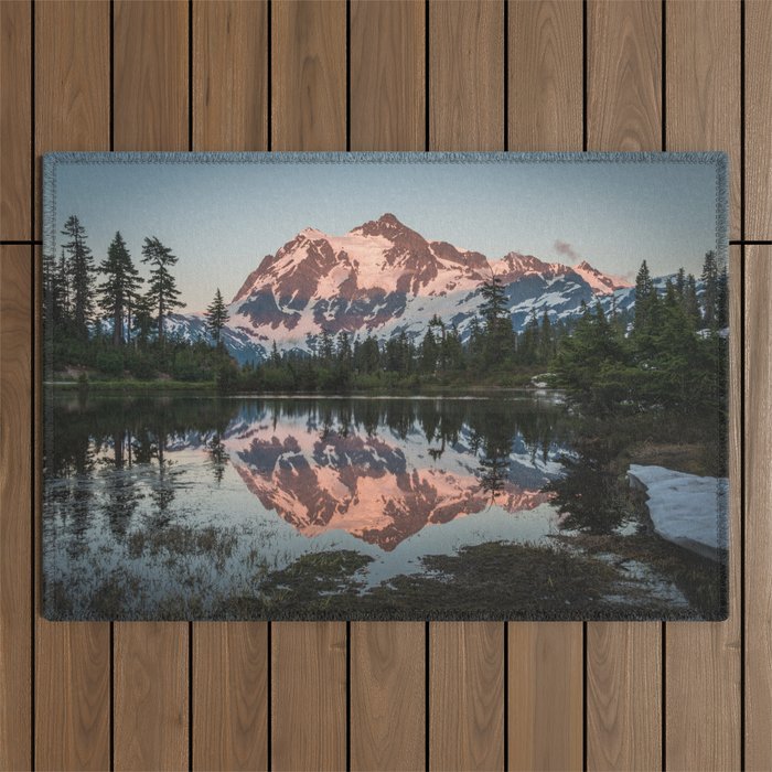 Cascade Sunset - Mt. Shuksan - Nature Photography Outdoor Rug Gallery Image 1