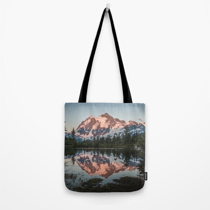 Cascade Sunset - Mt. Shuksan - Nature Photography Tote Bag Gallery Image 2