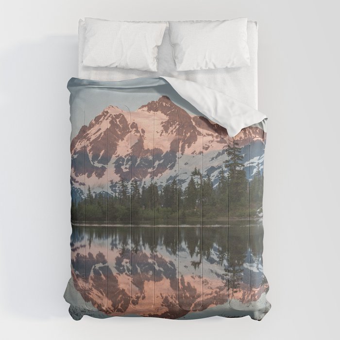 Cascade Sunset - Mt. Shuksan - Nature Photography Comforter Gallery Image 1