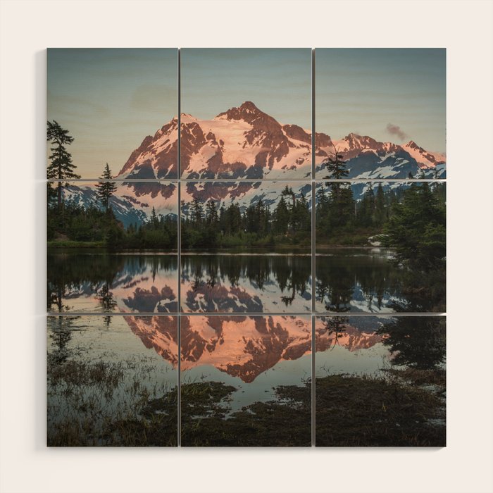 Cascade Sunset - Mt. Shuksan - Nature Photography Wood Wall Art Gallery Image 1