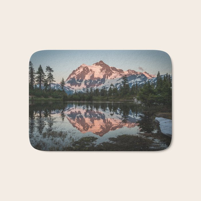 Cascade Sunset - Mt. Shuksan - Nature Photography Bath Mat Gallery Image 1