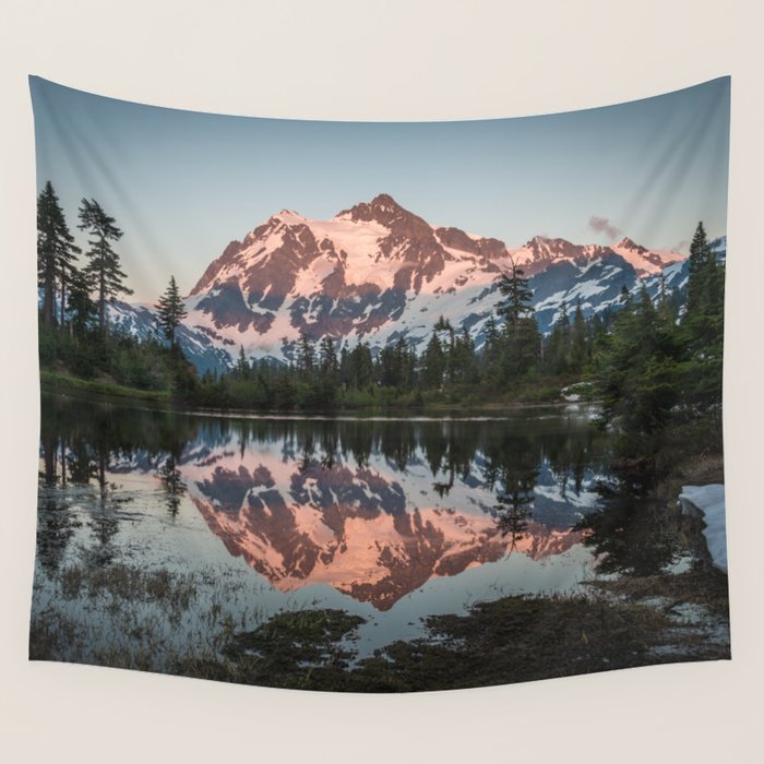 Cascade Sunset - Mt. Shuksan - Nature Photography Wall Tapestry Gallery Image 4