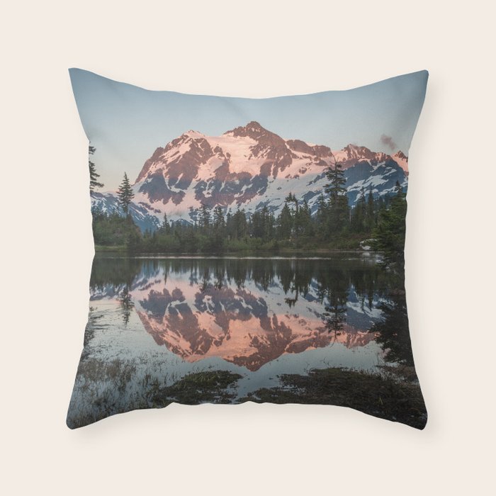 Cascade Sunset - Mt. Shuksan - Nature Photography Throw Pillow Gallery Image 6