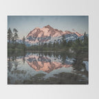 Cascade Sunset - Mt. Shuksan - Nature Photography Throw Blanket Gallery Image 2
