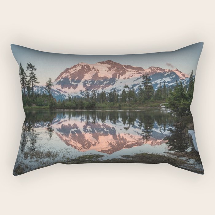Cascade Sunset - Mt. Shuksan - Nature Photography Rectangular Pillow Gallery Image 1