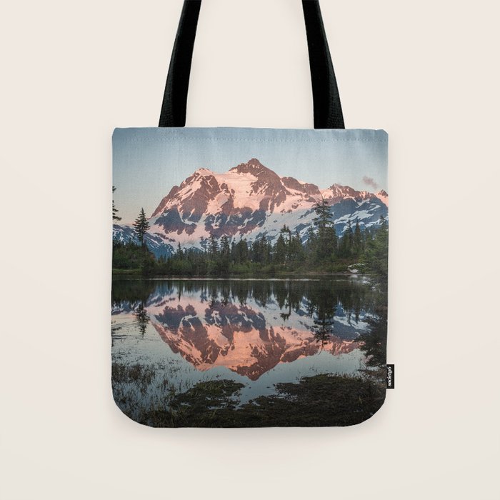 Cascade Sunset - Mt. Shuksan - Nature Photography Tote Bag Gallery Image 1