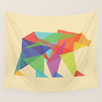 Fractal Geometric bear Wall Tapestry Gallery Image 4