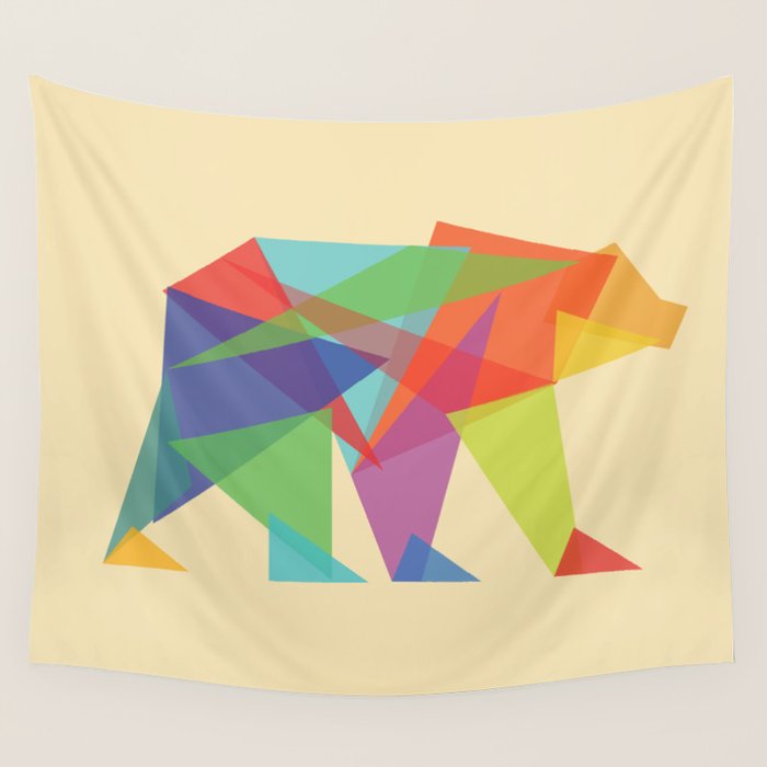 Fractal Geometric bear Wall Tapestry Gallery Image 4