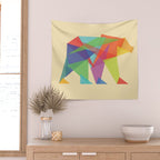Fractal Geometric bear Wall Tapestry Gallery Image 2