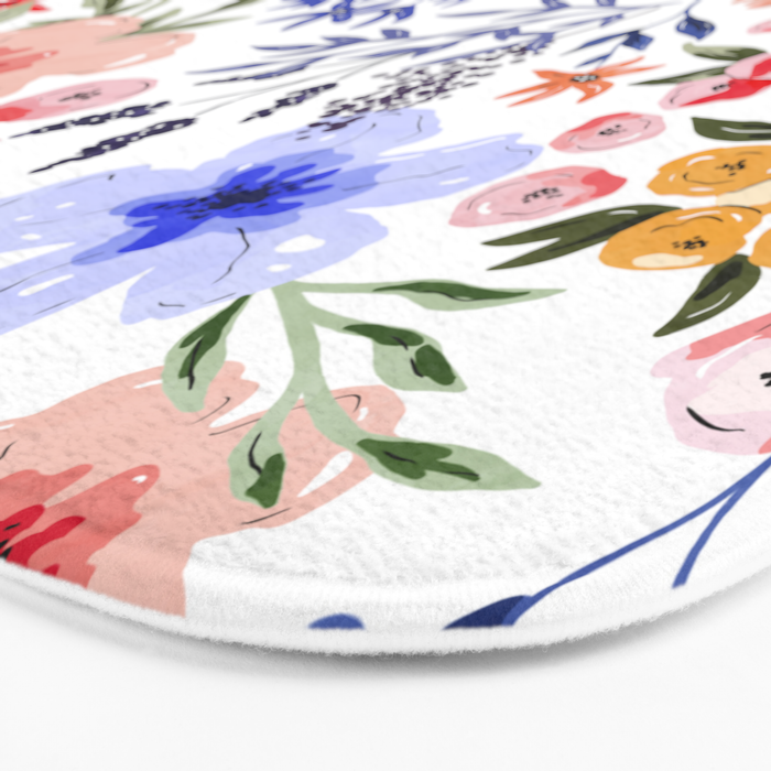Simple colorful flowery meadow Bath Mat Gallery Image 3