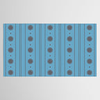 Daisy Stripes Cozy Cottage Pattern in Light Blue and Brown Tablecloth Gallery Image 2