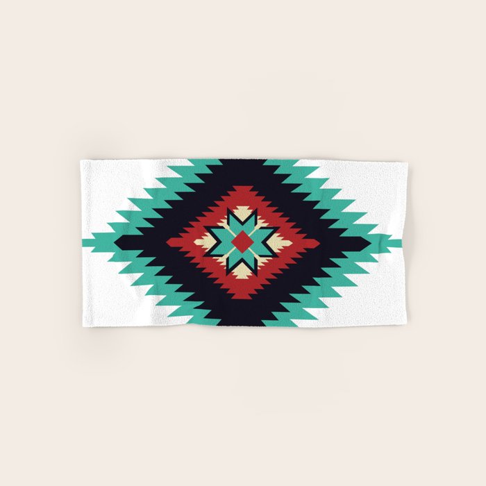 Southwest Santa Fe Geometric Tribal Indian Pattern Bath Towel Gallery Image 1