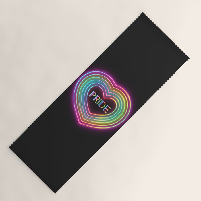 Neon Pride Heart Yoga Mat Gallery Image 1