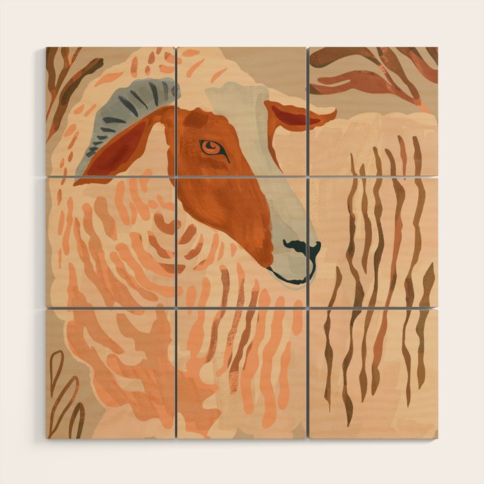 Abstract Rustic Ram 2 Wood Wall Art Gallery Image 1