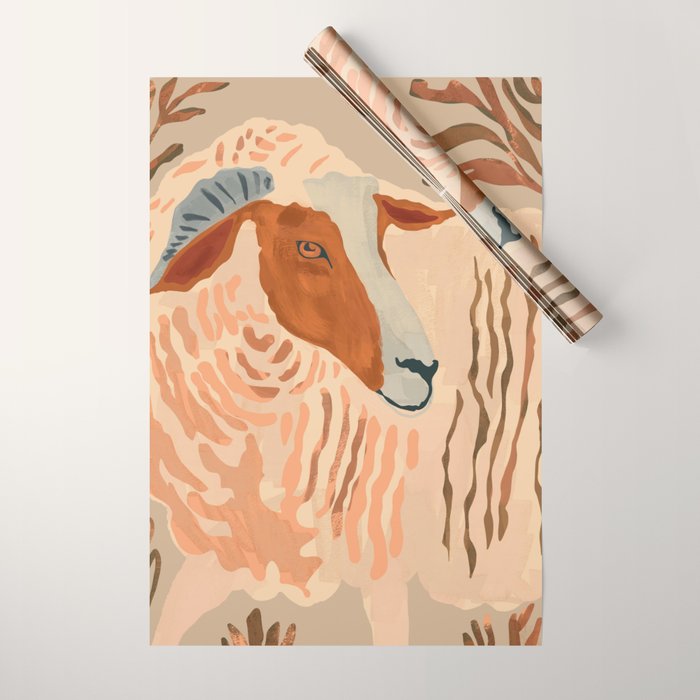 Abstract Rustic Ram 2 Wrapping Paper Gallery Image 1