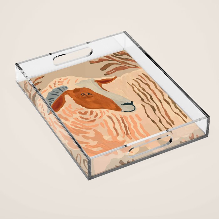 Abstract Rustic Ram 2 Acrylic Tray Gallery Image 1