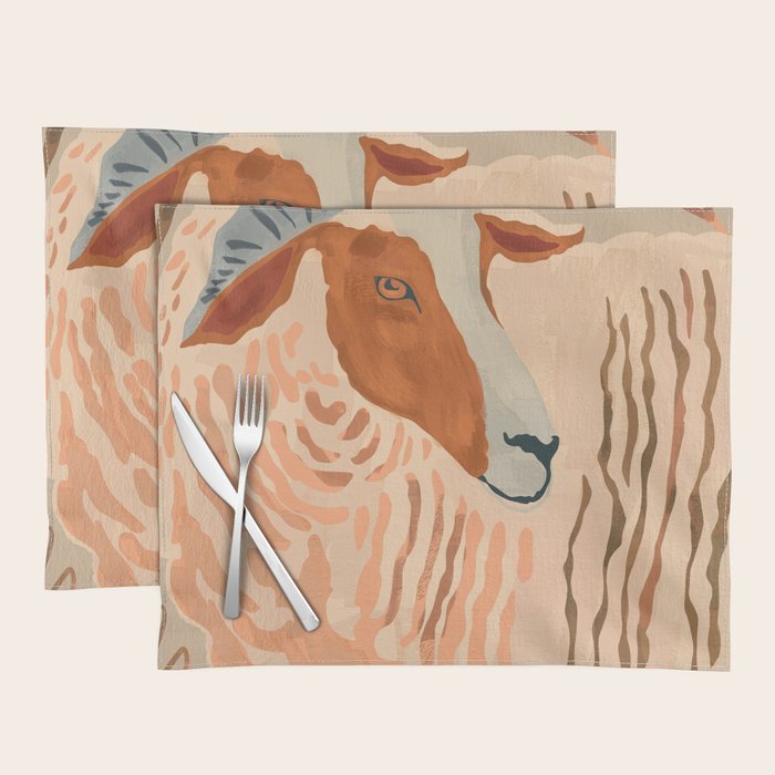 Abstract Rustic Ram 2 Placemat Gallery Image 1