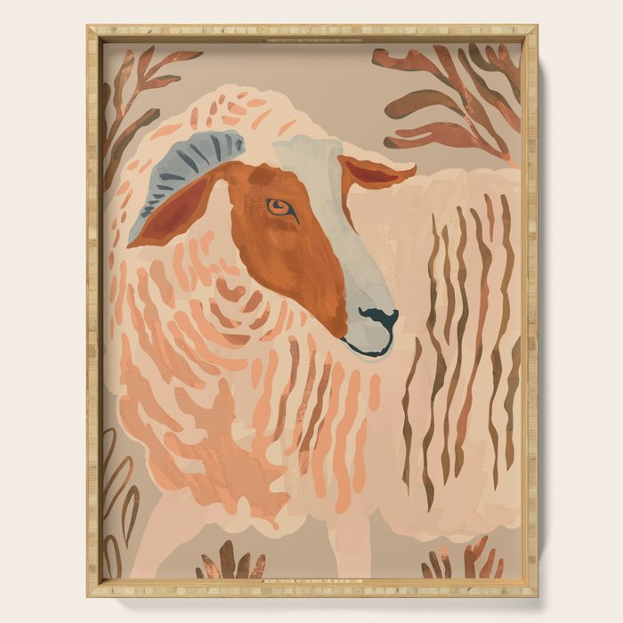Abstract Rustic Ram 2 Serving Tray Gallery Image 1