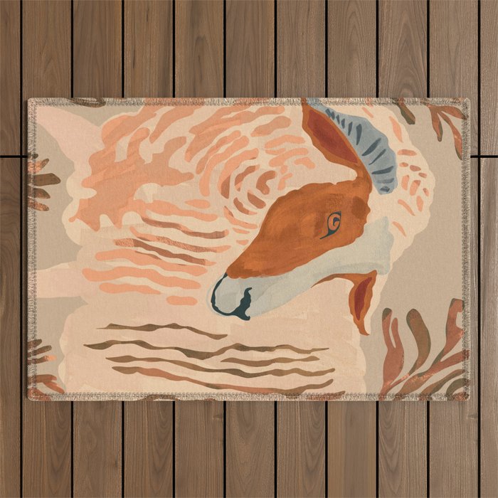 Abstract Rustic Ram 2 Outdoor Rug Gallery Image 1