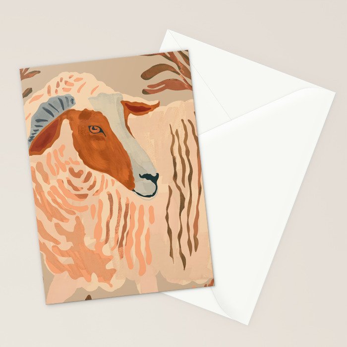 Abstract Rustic Ram 2 Stationery Card Gallery Image 2
