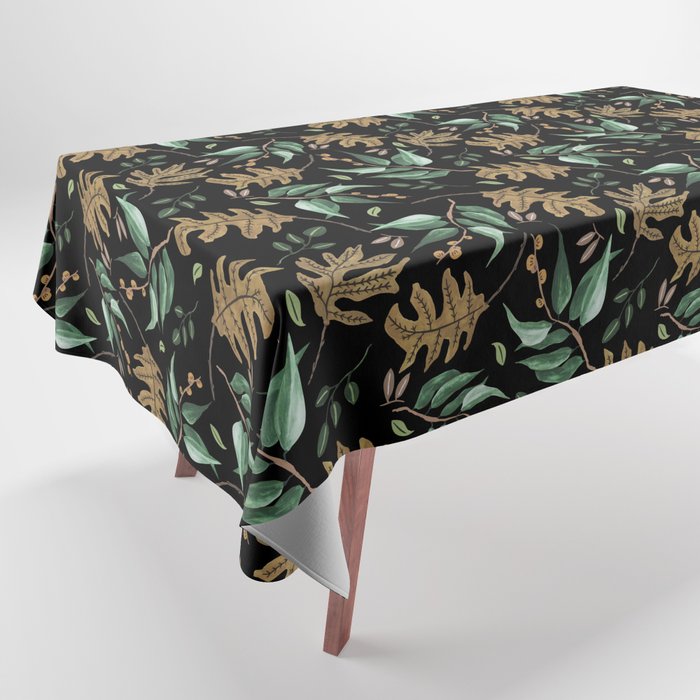 Fall of fall leaves dark Tablecloth Gallery Image 1