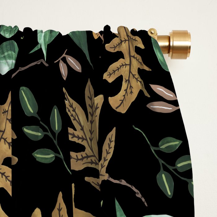 Fall of fall leaves dark Window Curtain Gallery Image 2