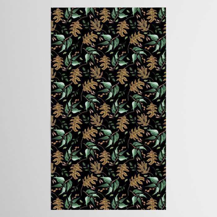 Fall of fall leaves dark Tablecloth Gallery Image 2