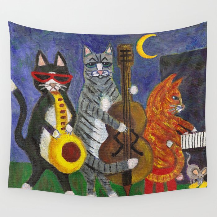 Jazz Cats Wall Tapestry Gallery Image 4