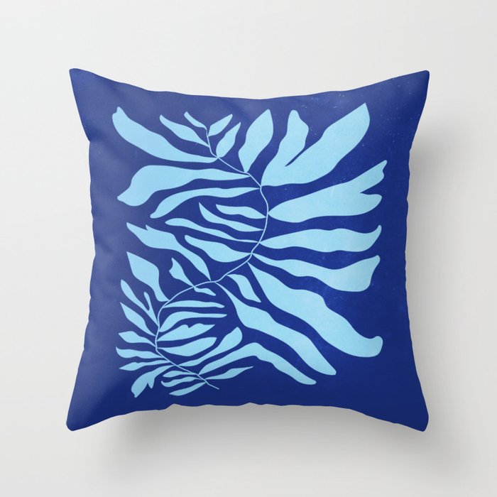 JAZZ FERNS 01 | Starry Blue Matisse Edition Throw Pillow Gallery Image 1