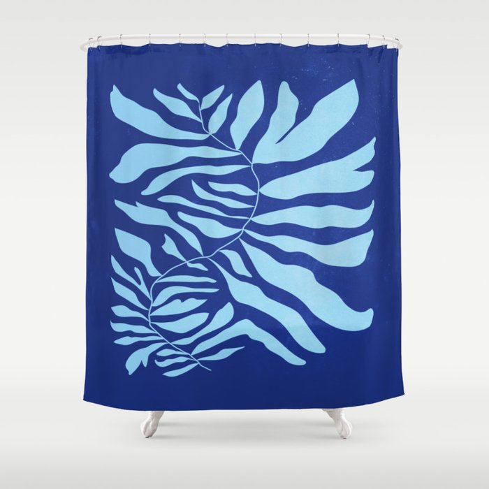 JAZZ FERNS 01 | Starry Blue Matisse Edition Shower Curtain Gallery Image 1