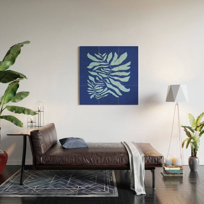 JAZZ FERNS 01 | Starry Blue Matisse Edition Wood Wall Art Gallery Image 2