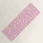 Retro Floral - Cream and Pink Yoga Mat Gallery Image 1