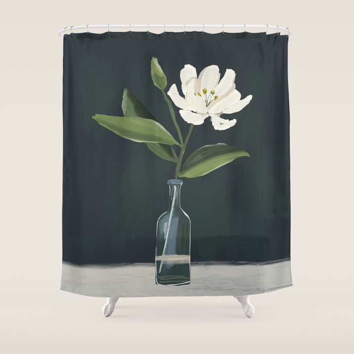 A flower in a vase Shower Curtain Gallery Image 1