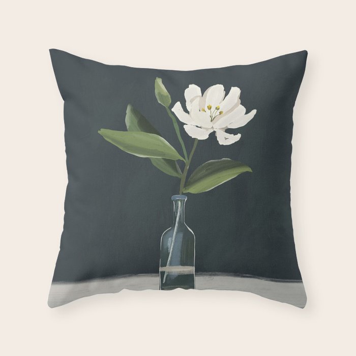 A flower in a vase Throw Pillow Gallery Image 1