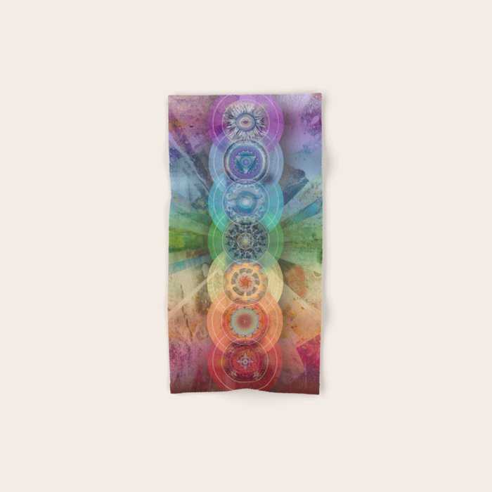 seven chakra meditation and yoga art Bath Towel Gallery Image 1