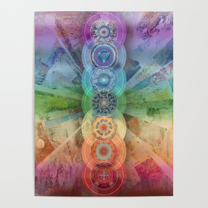 seven chakra meditation and yoga art Poster Gallery Image 4