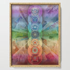 seven chakra meditation and yoga art Serving Tray Gallery Image 1